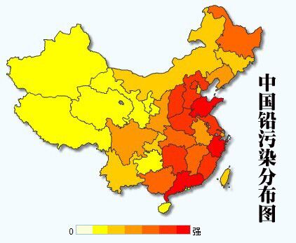 中国铅污染分布图